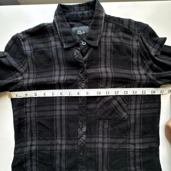 Rails Plaid Hunter Black Grey Long Sleeve Button Down Womens XS - Picture 7 of 10
